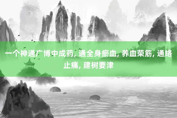 一个神通广博中成药, 通全身瘀血, 养血荣筋, 通络止痛, 建树要津