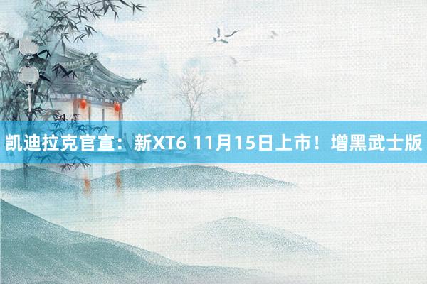 凯迪拉克官宣：新XT6 11月15日上市！增黑武士版